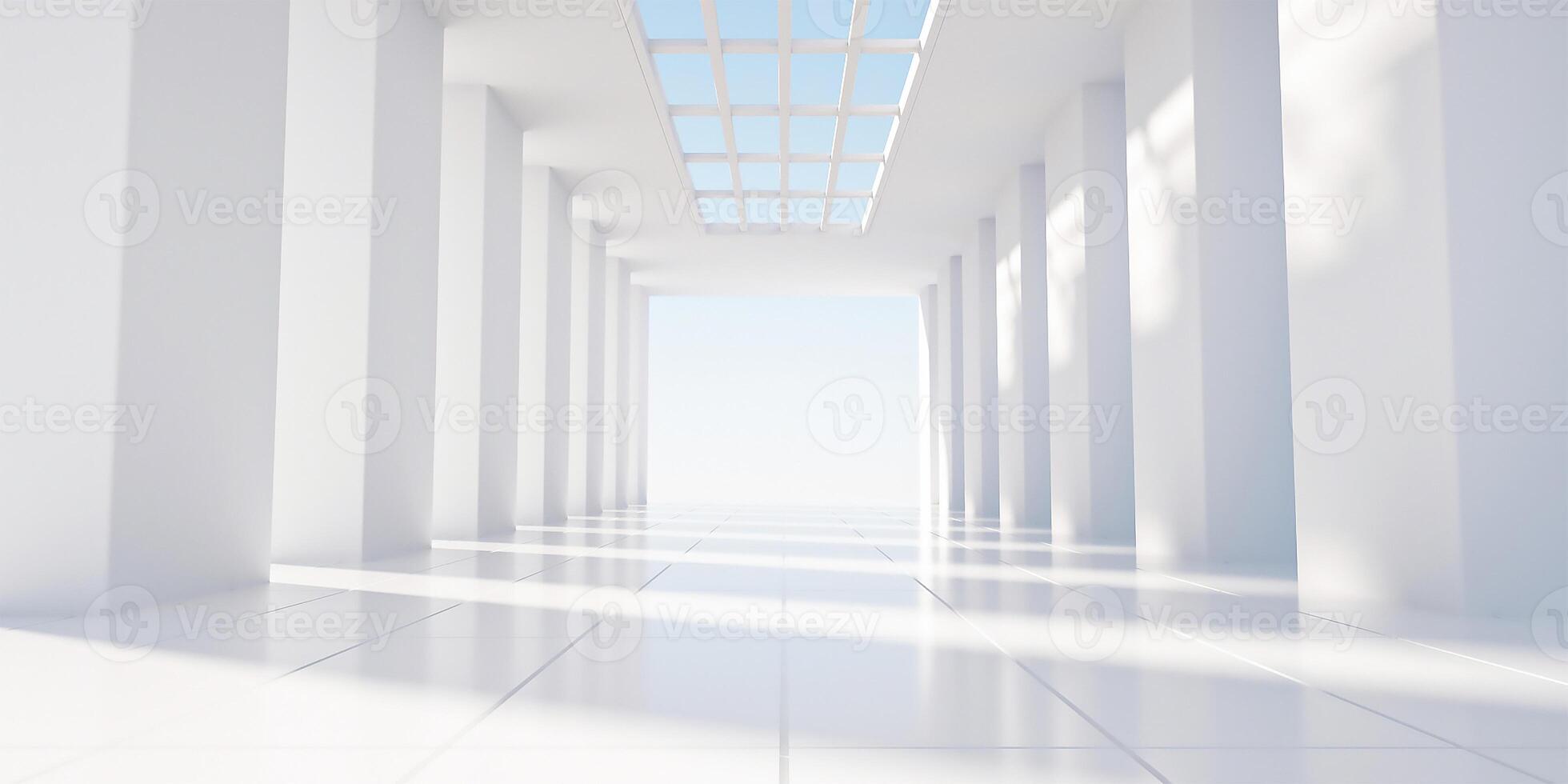 3D rendering white creative space product booth background photo