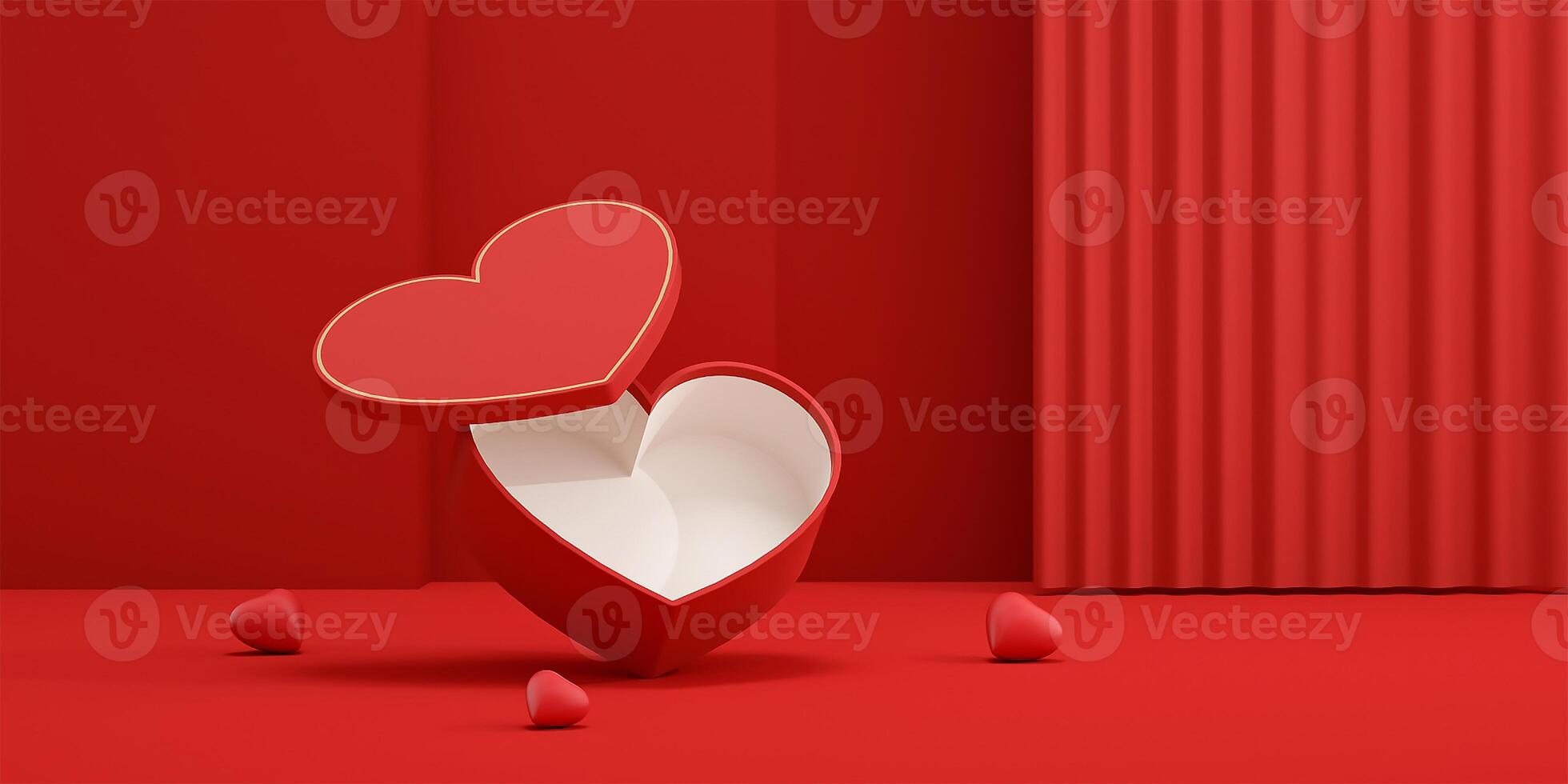 creativo 3d rojo amor regalo caja antecedentes foto