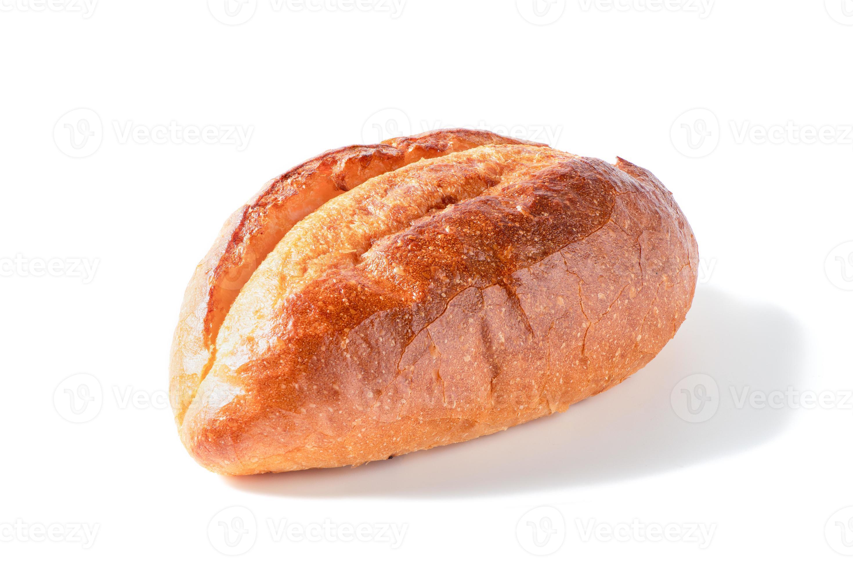 fresh homemade french breads isolated on white background, bakery food