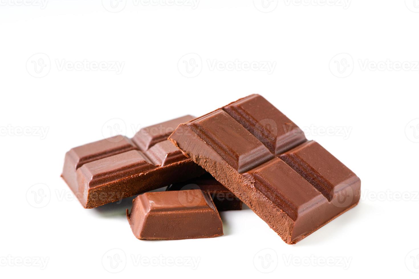 milk chocolate bar isolated on white background, dessert photo