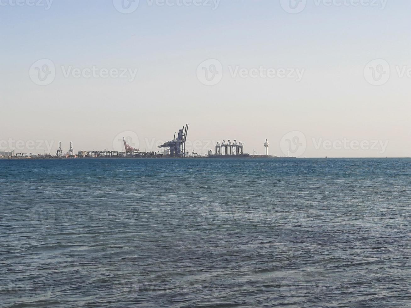Beautiful evening and colorful sunset at Jeddah, Corniche, Saudi Arabia, photo