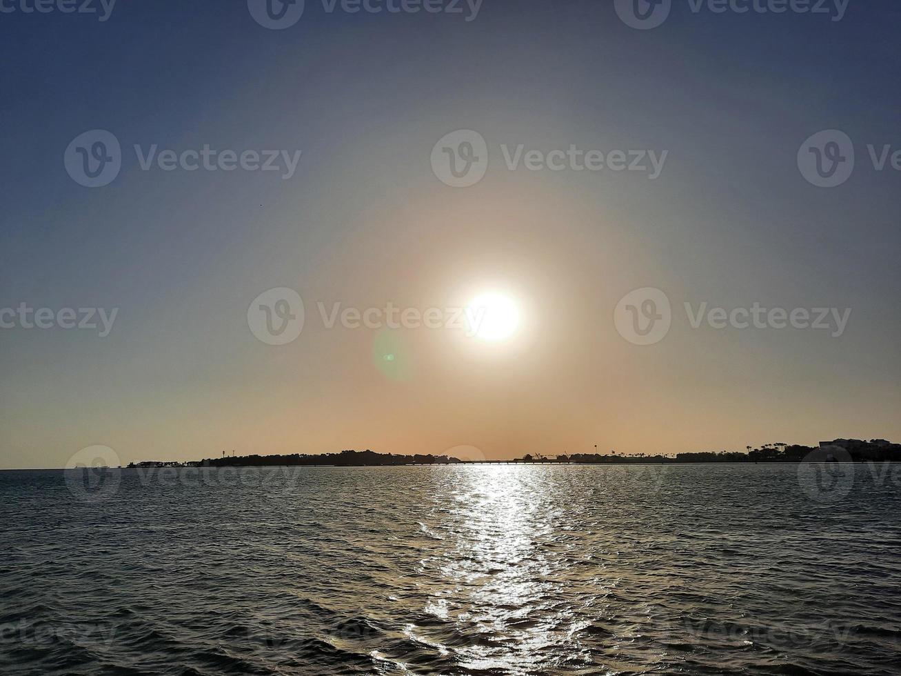 Beautiful evening and colorful sunset at Jeddah, Corniche, Saudi Arabia, photo