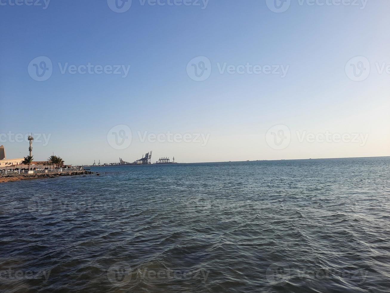 Beautiful evening and colorful sunset at Jeddah, Corniche, Saudi Arabia, photo