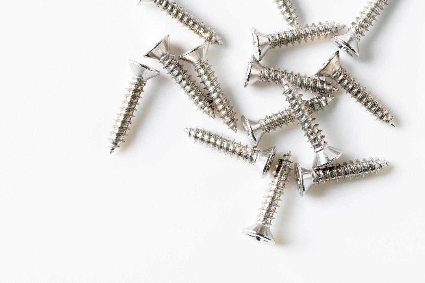 Top view of Screw nut isolated on a white background, photo