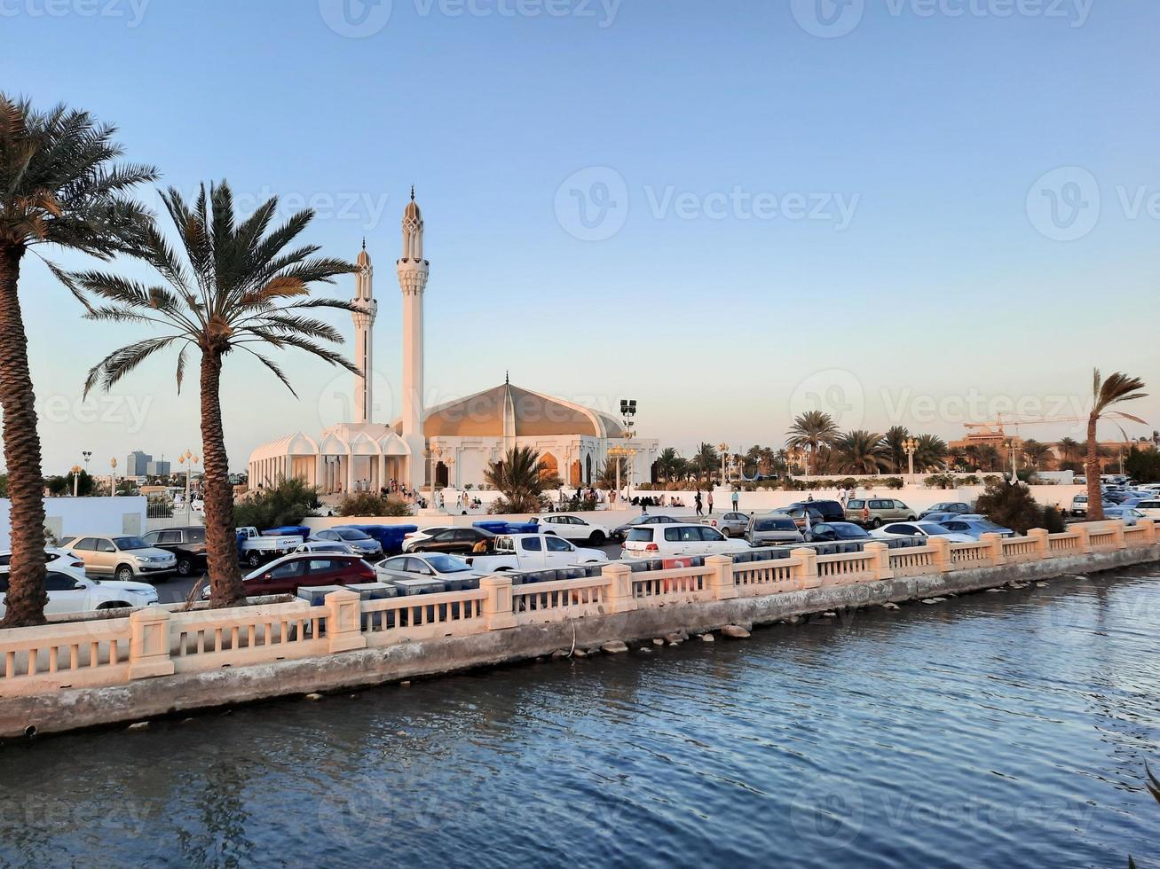 Beautiful evening and colorful sunset at Jeddah, Corniche, Saudi Arabia, photo