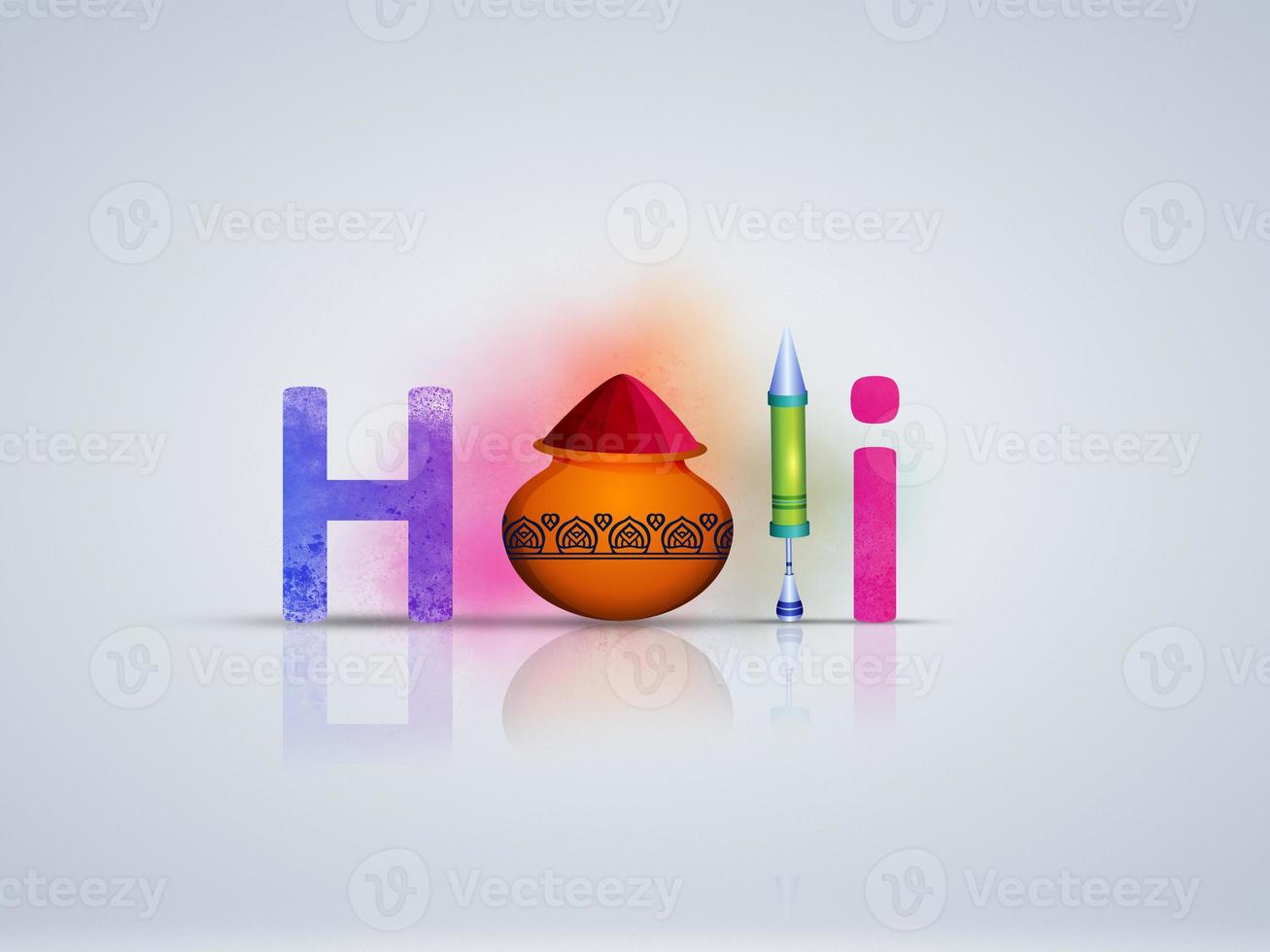 Happy Holi, colorful powder, holi festival and holi party illustration. photo