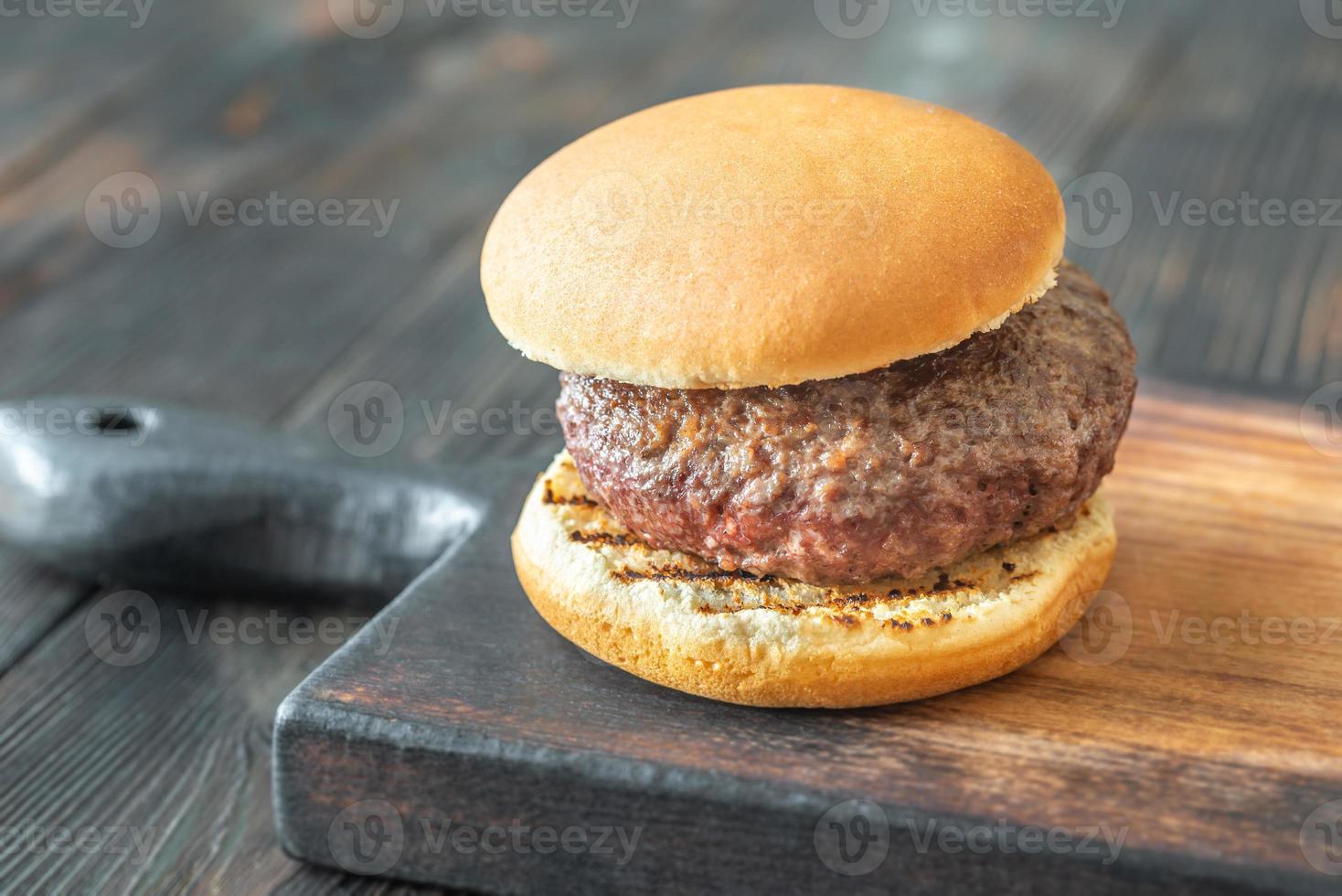 Hamburger on the cutting board photo