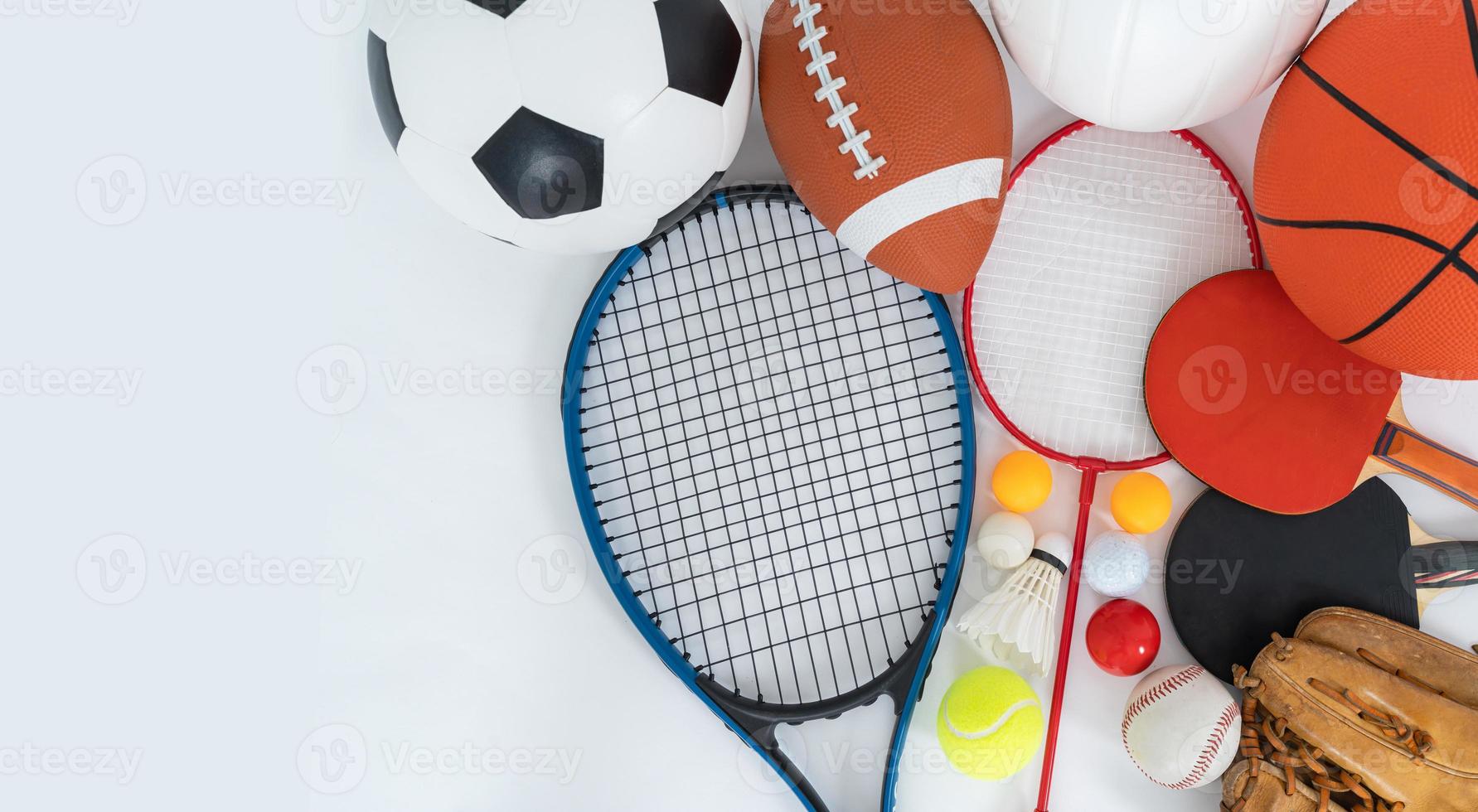 Sports Equipment on white background photo