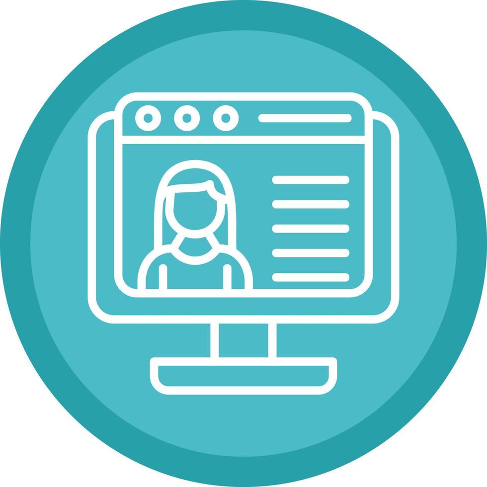 Female Blogger Vector Icon Design