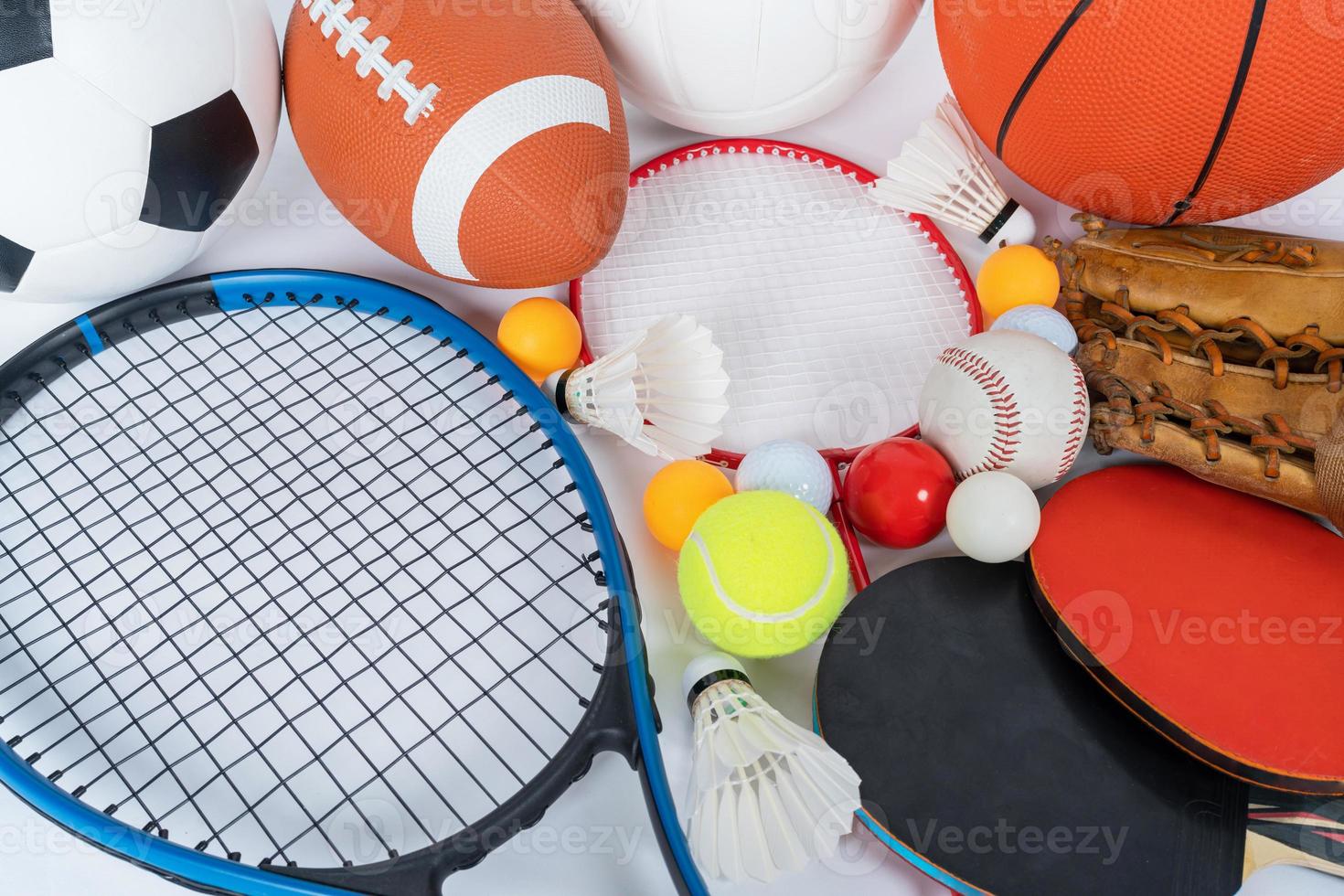 Sports Equipment on white background photo