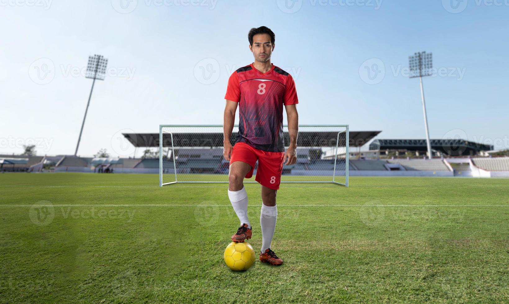 Soccer player on Soccer field, Football field on the stadium photo