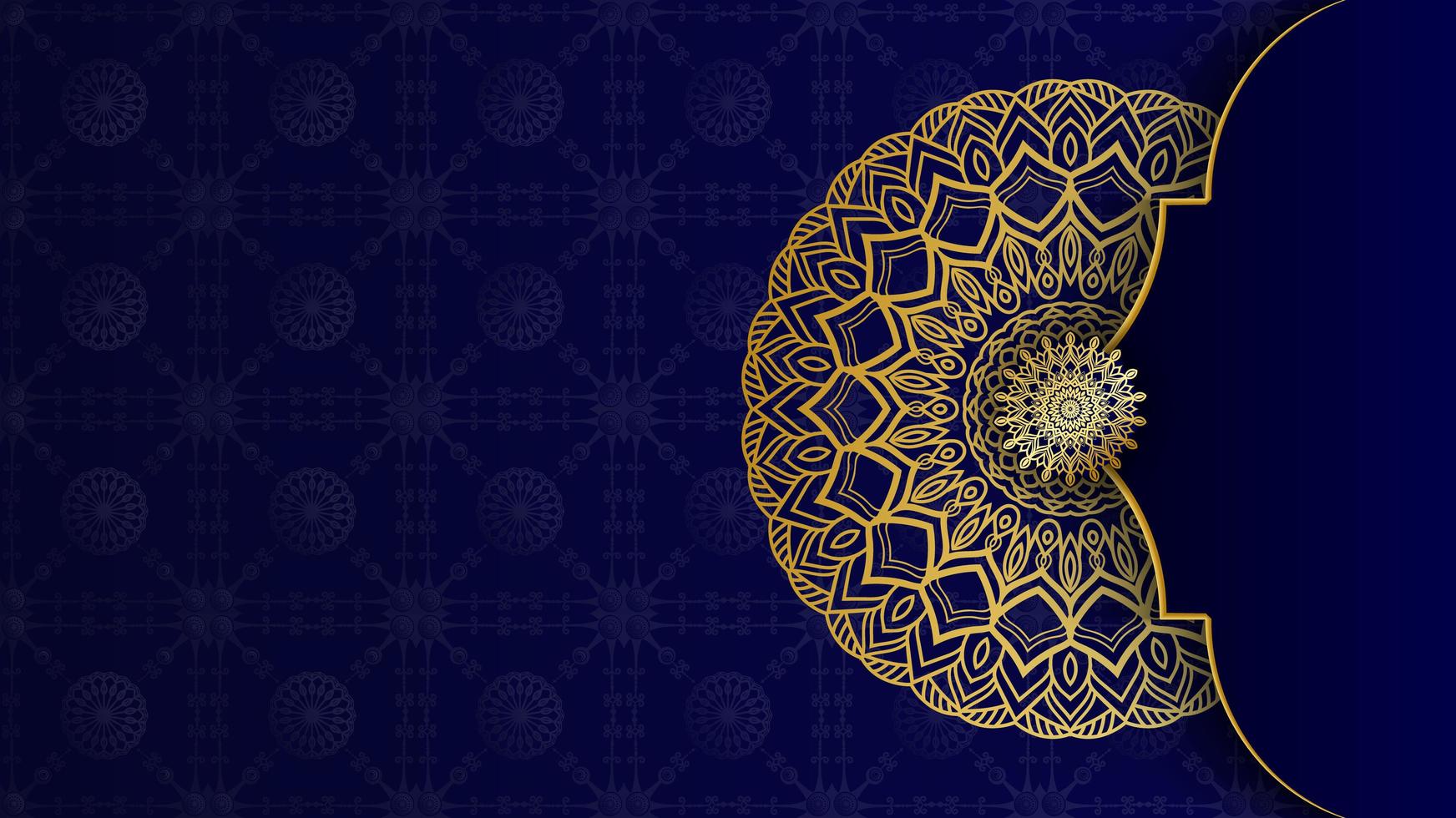 Luxury ornamental mandala design background in gold color photo