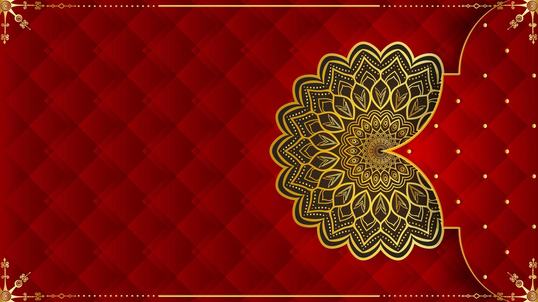 Luxury ornamental mandala design background in gold color photo