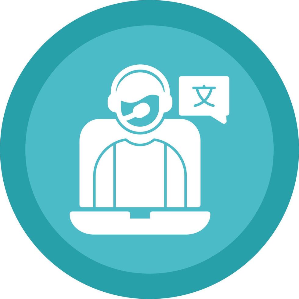 Online Language Teacher Vector Icon Design