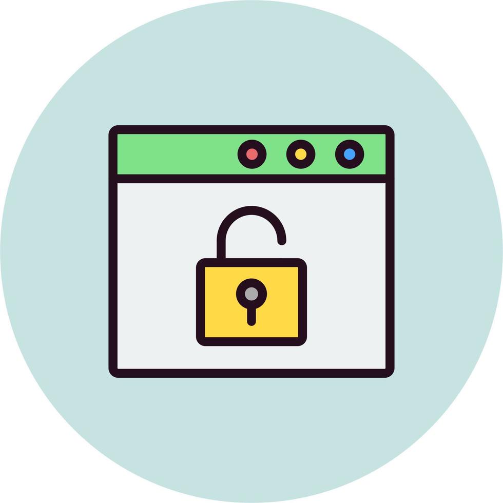 Browser Unlock Vector Icon