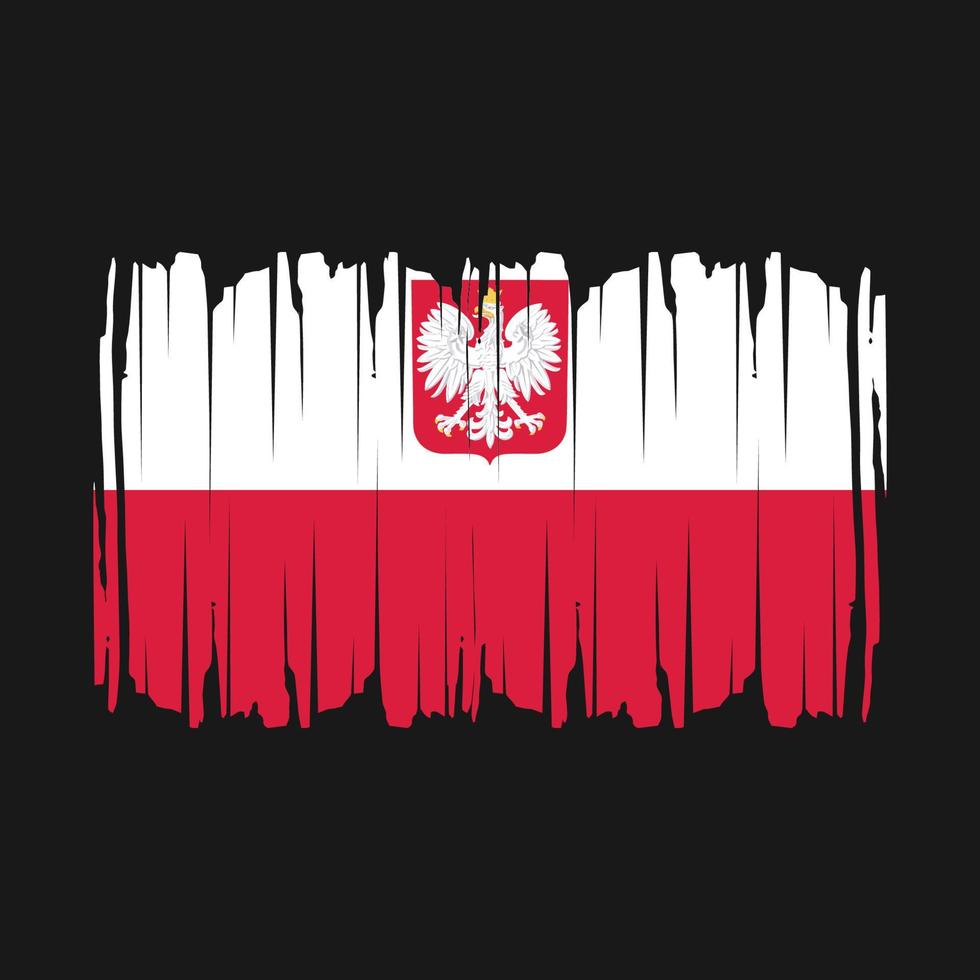 Poland Flag Brush Vector Illustration