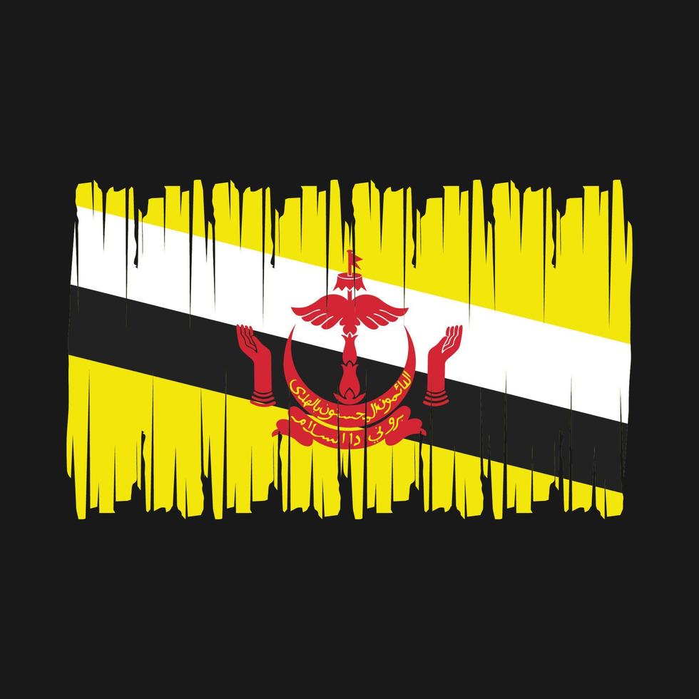 vector de pincel de bandera de brunei