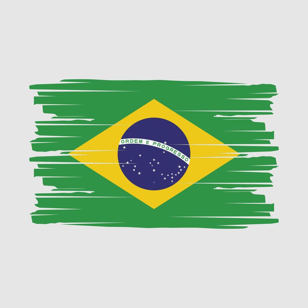 vector de pincel de bandera de brasil