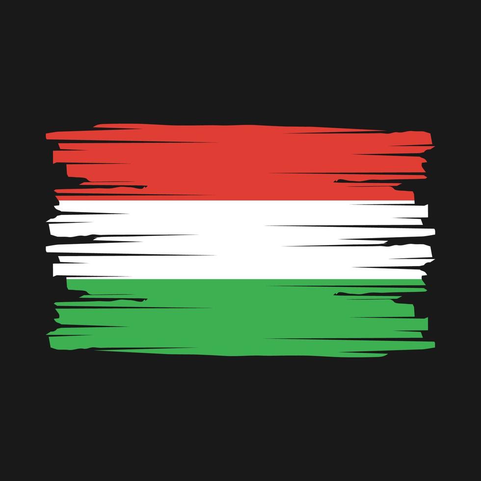 Hungary Flag Brush Vector