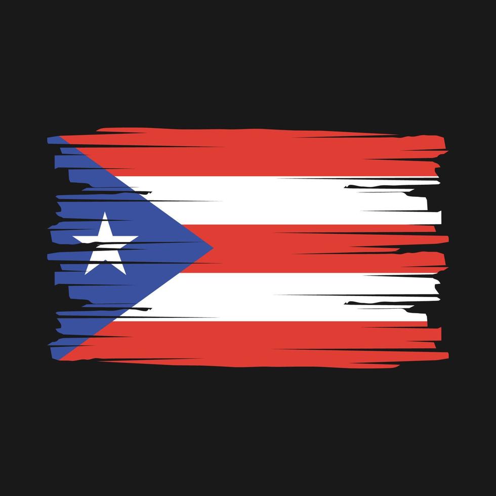 Puerto Rico Flag Brush Vector