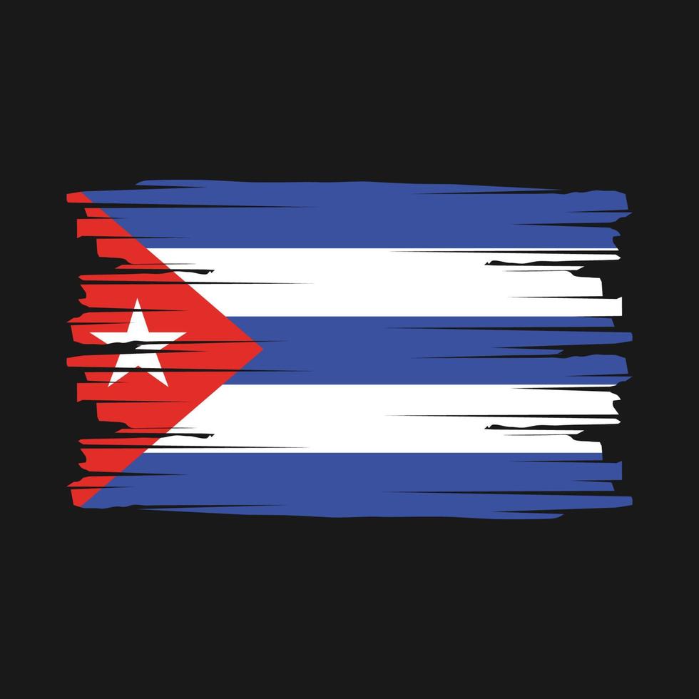 Cuba Flag Brush Vector