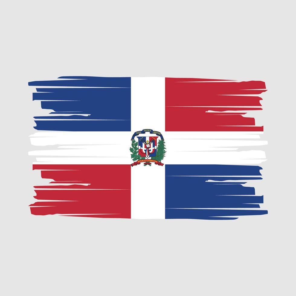 Dominican Republic Flag Brush Vector