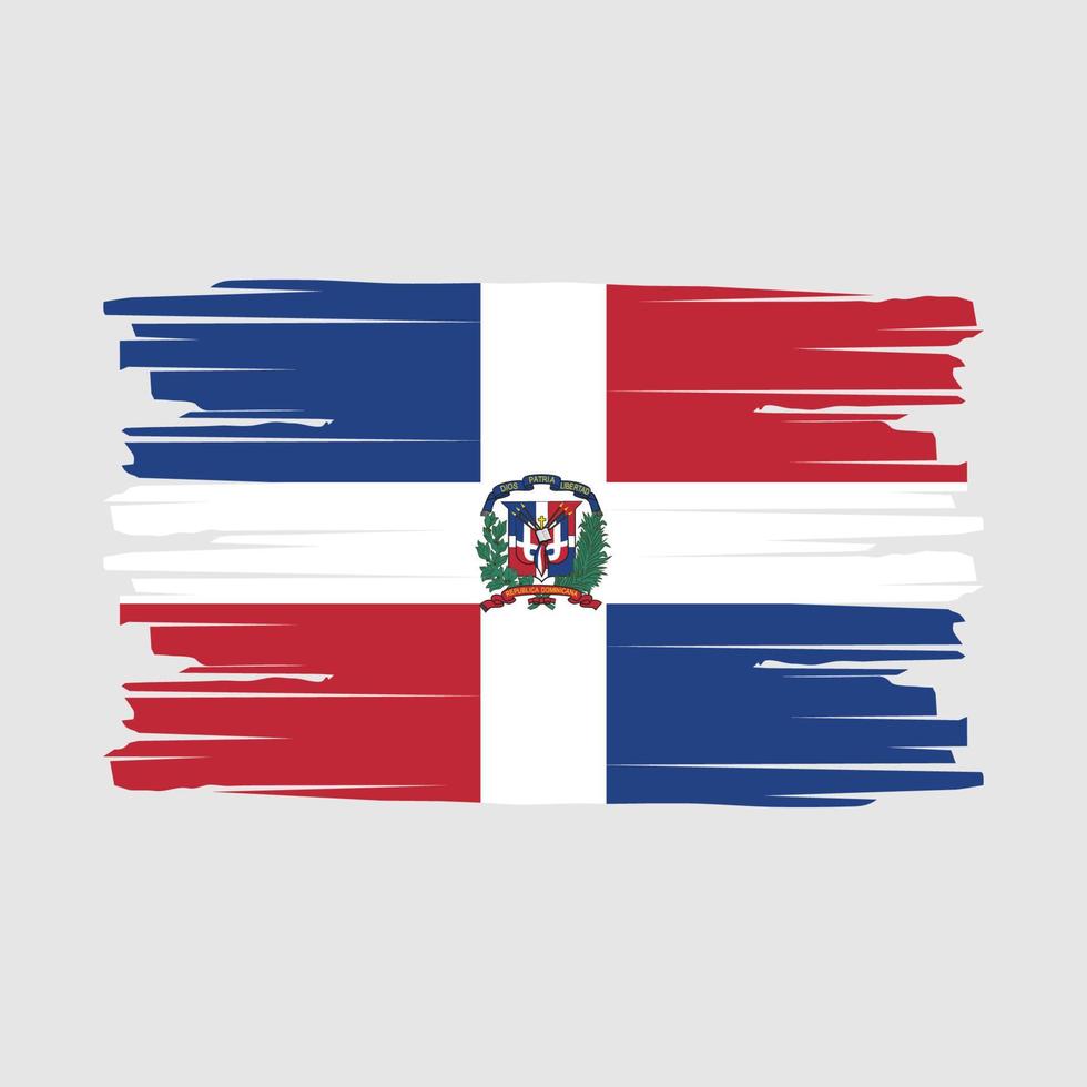 Dominican Republic Flag Brush Vector