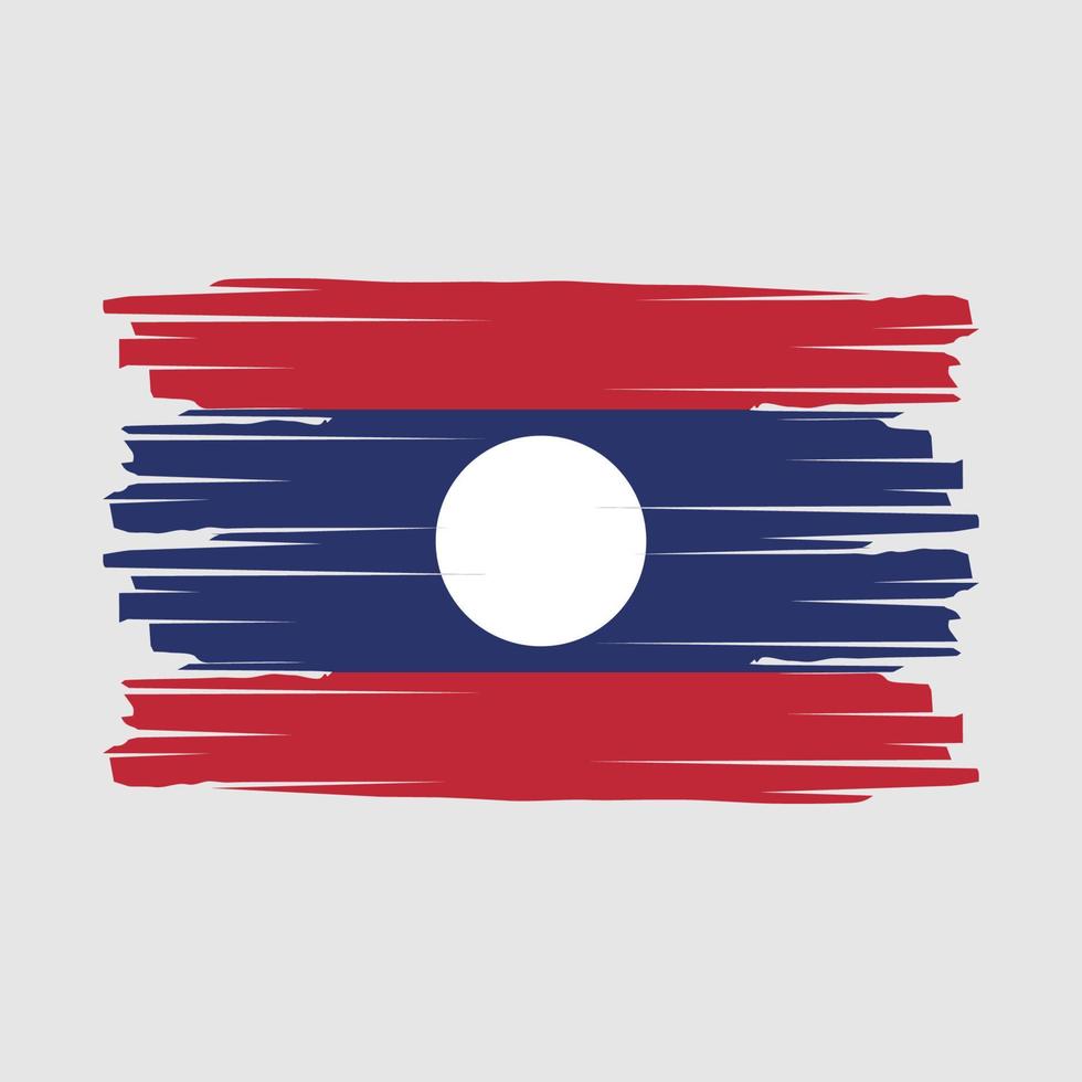 Laos Flag Brush Vector
