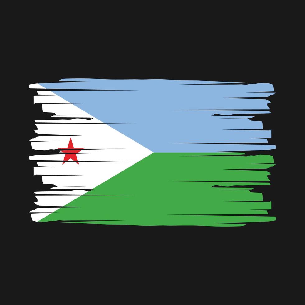Djibouti Flag Brush Vector