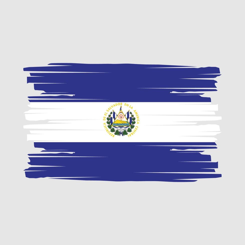 El Salvador Flag Brush Vector