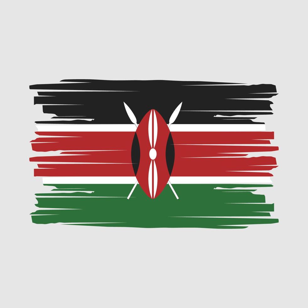 Kenya Flag Brush Vector