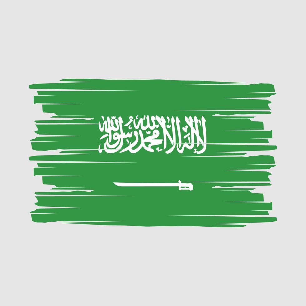 Saudi Arabia Flag Brush Vector