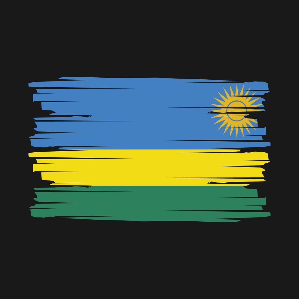 Rwanda Flag Brush Vector
