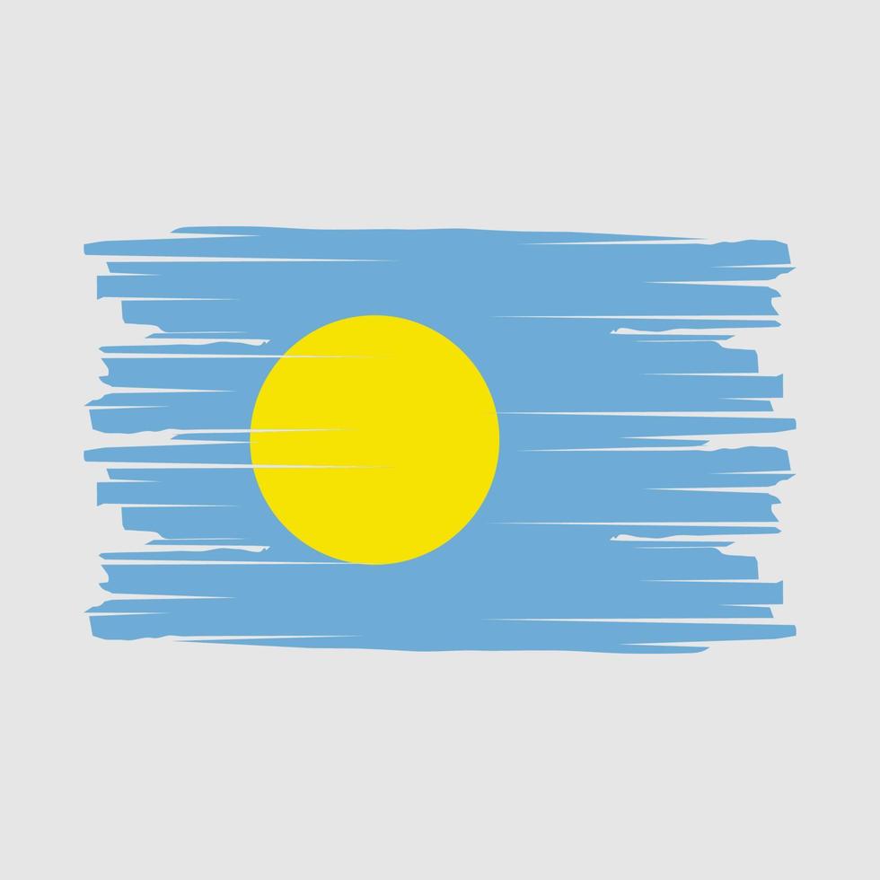 Palau Flag Brush Vector
