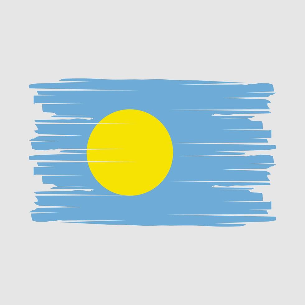 Palau Flag Brush Vector