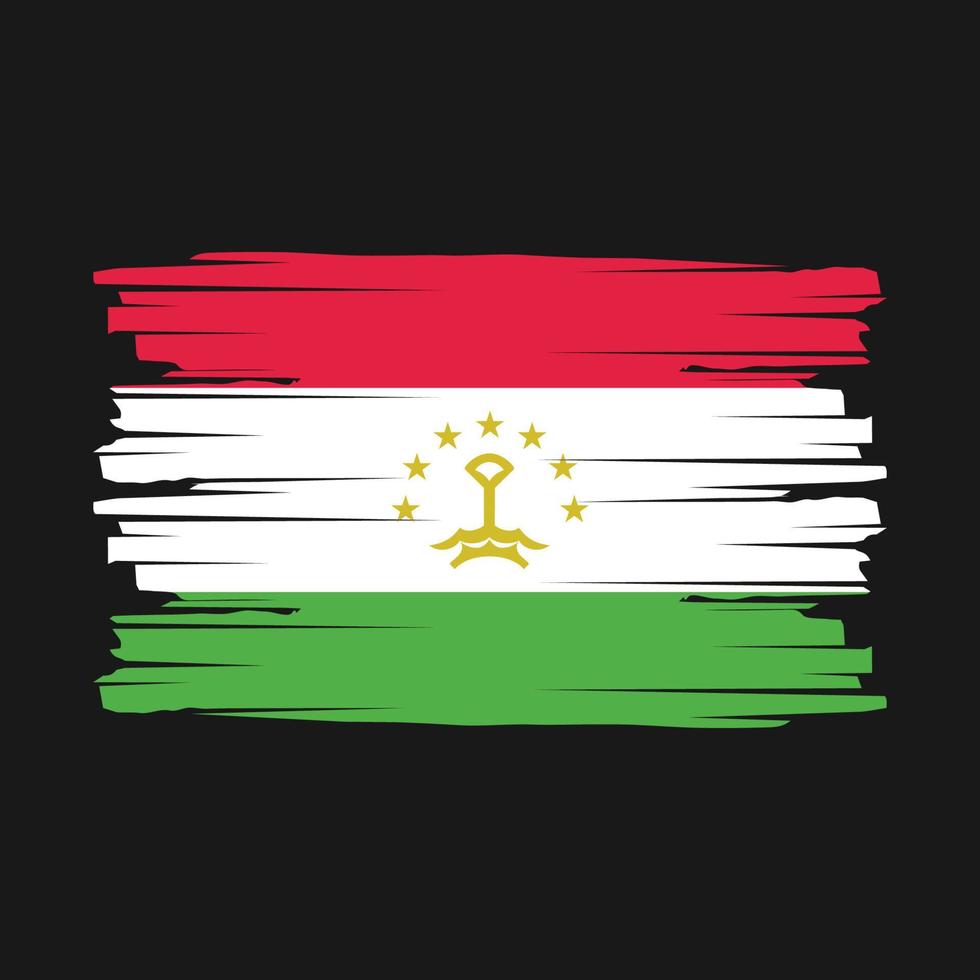 Tajikistan Flag Brush Vector