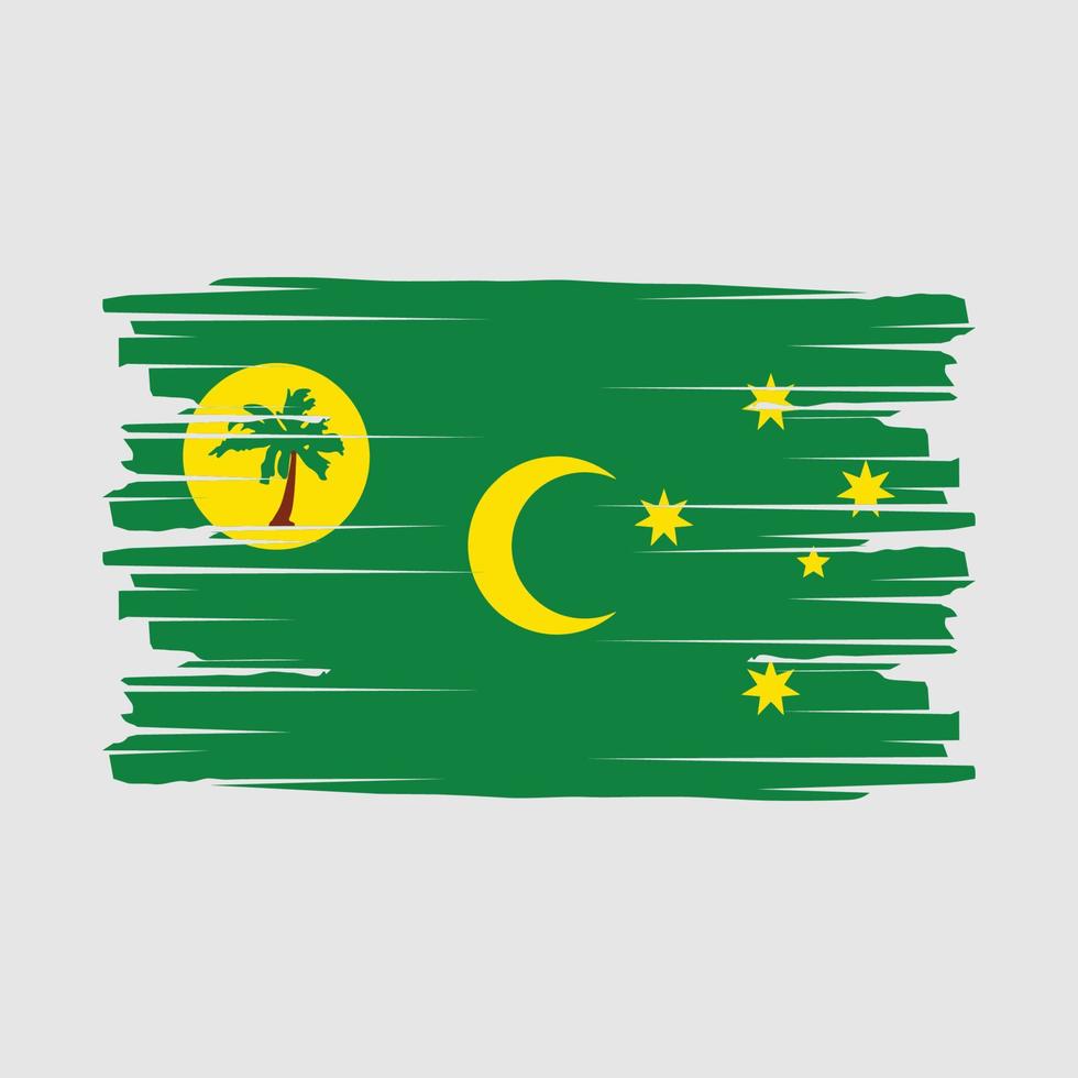 Cocos Islands Flag Brush Vector