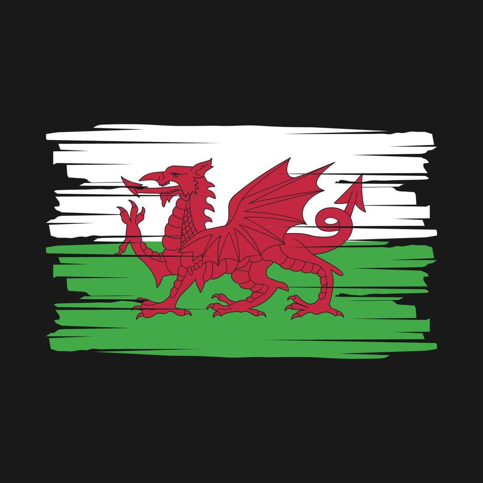 Wales Flag Brush Vector