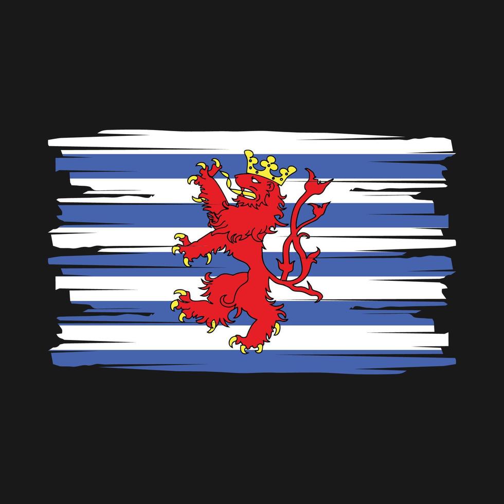 vector de pincel de bandera de luxemburgo