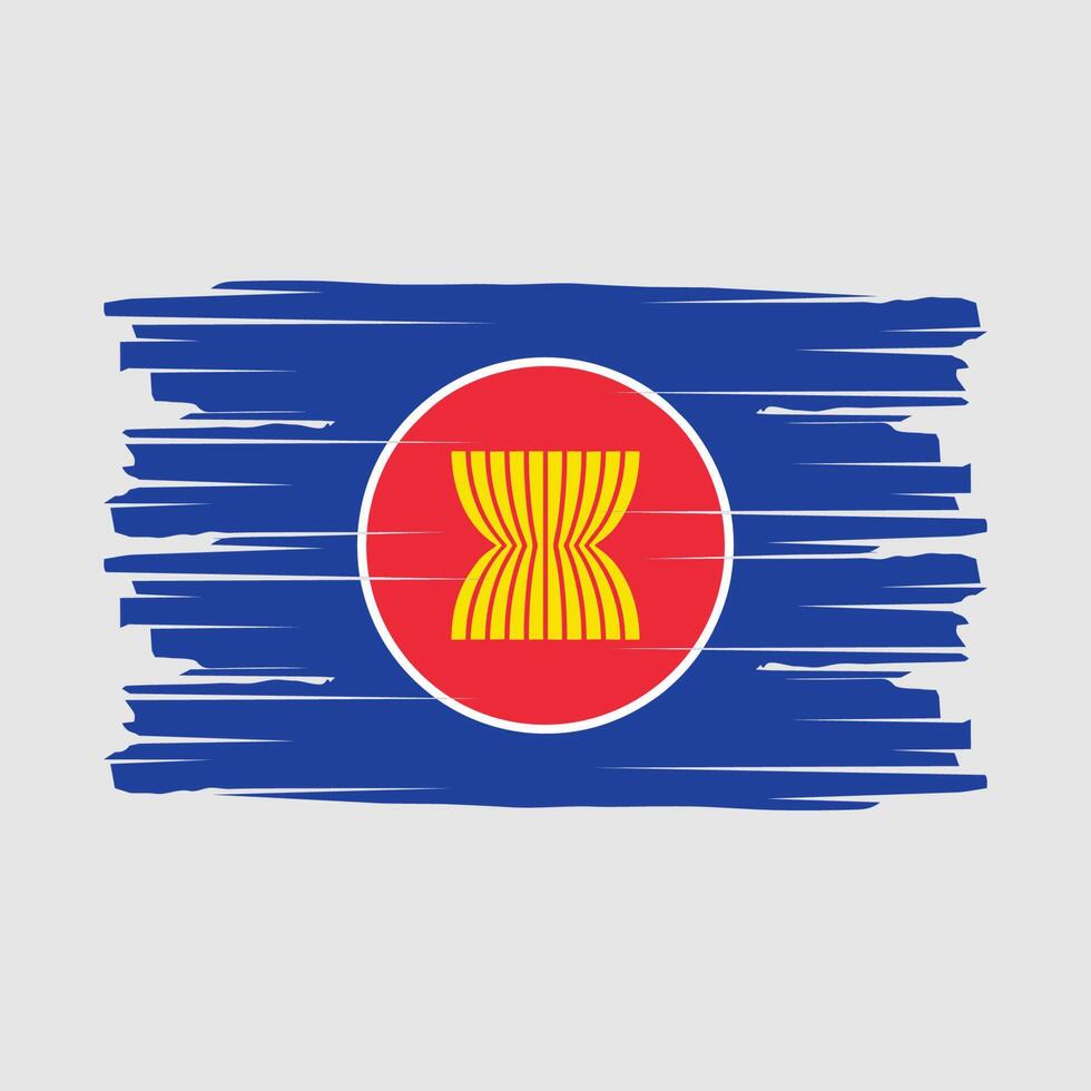 vector de pincel de bandera de la asean