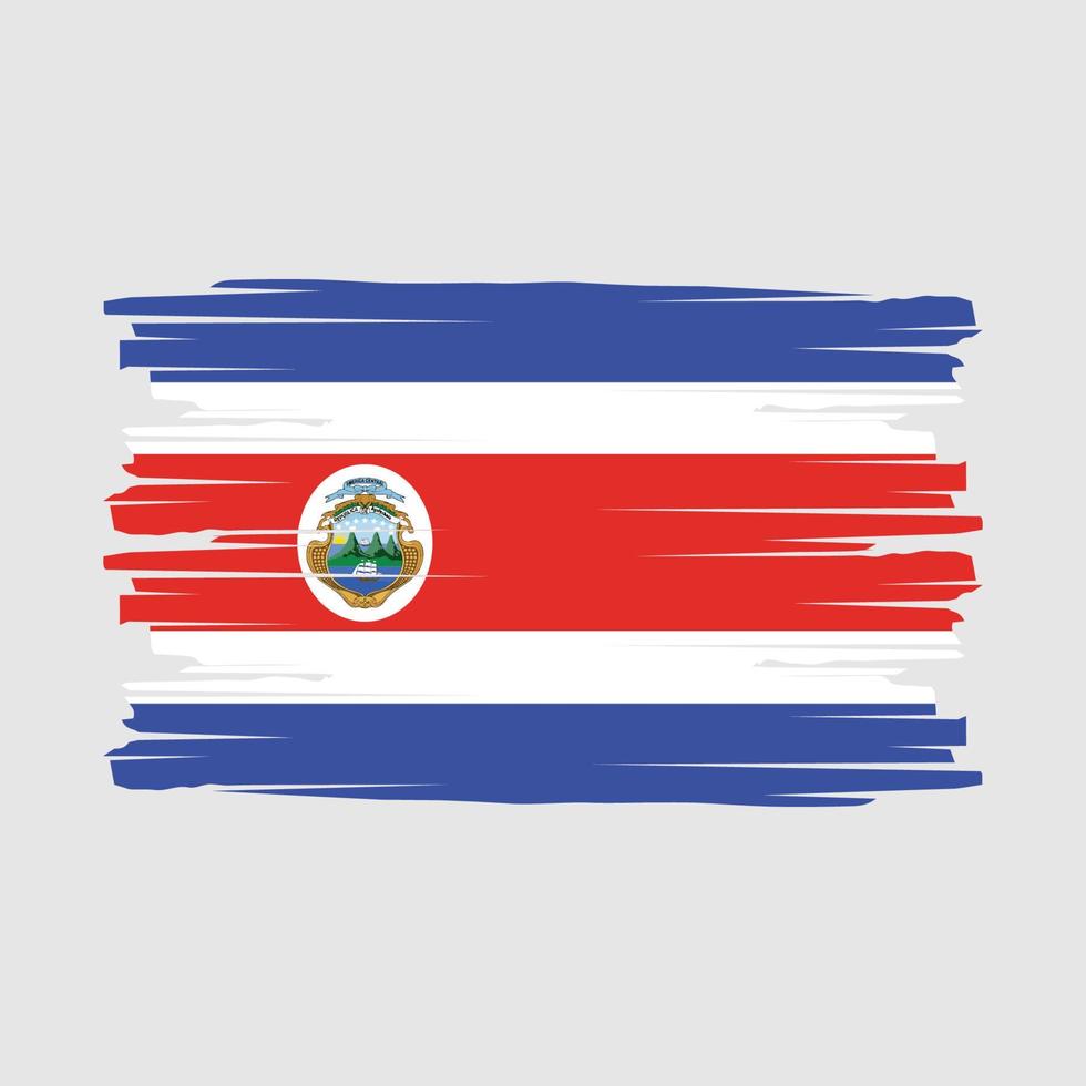 Costa Rica Flag Brush Vector