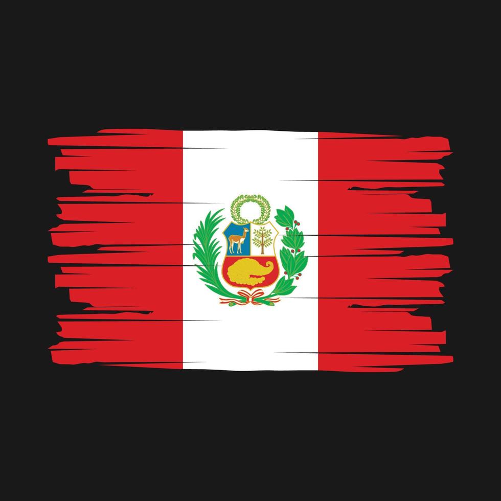 Peru Flag Brush Vector