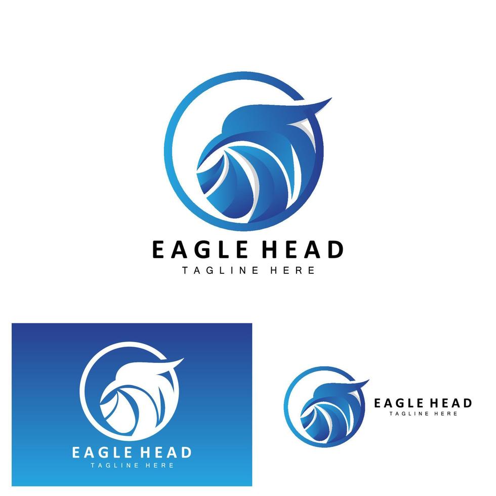 Eagle Head Logo Design, Flying Feather Animal Wings Vector, Product Brand Icon Illustration vector