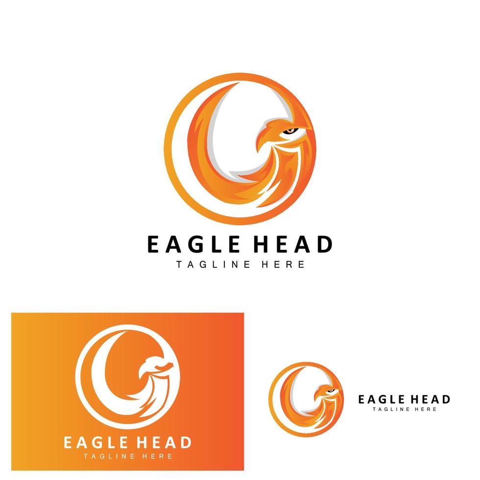 Eagle Head Logo Design, Flying Feather Animal Wings Vector, Product Brand Icon Illustration vector