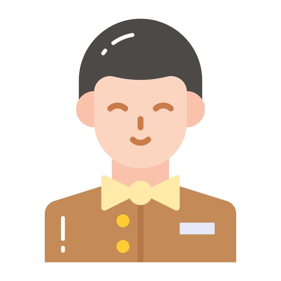 Well design icon of waiter, professional worker avatar vector