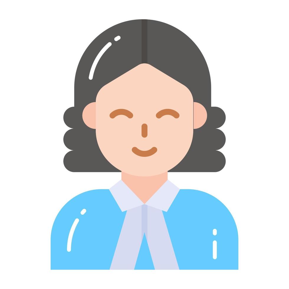 An icon of lady judge, professional worker avatar vector
