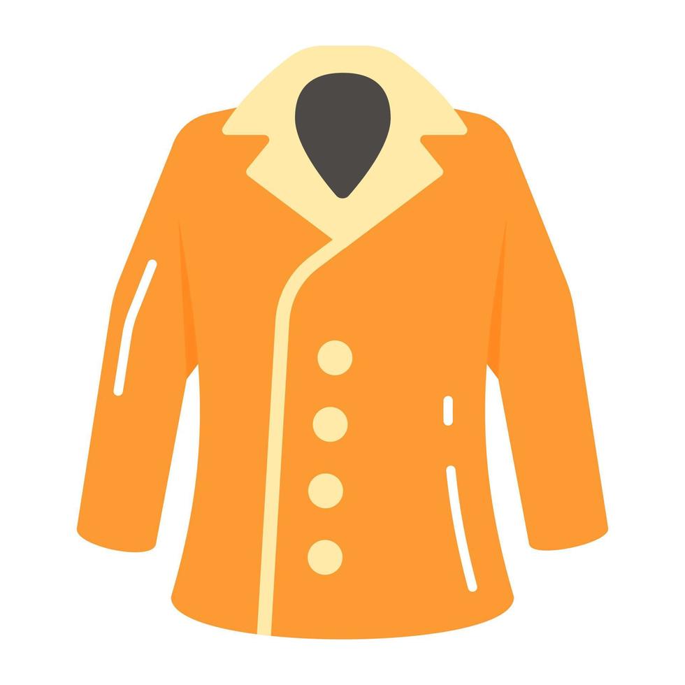 A long outfit for winter covering, editable icon of coat vector