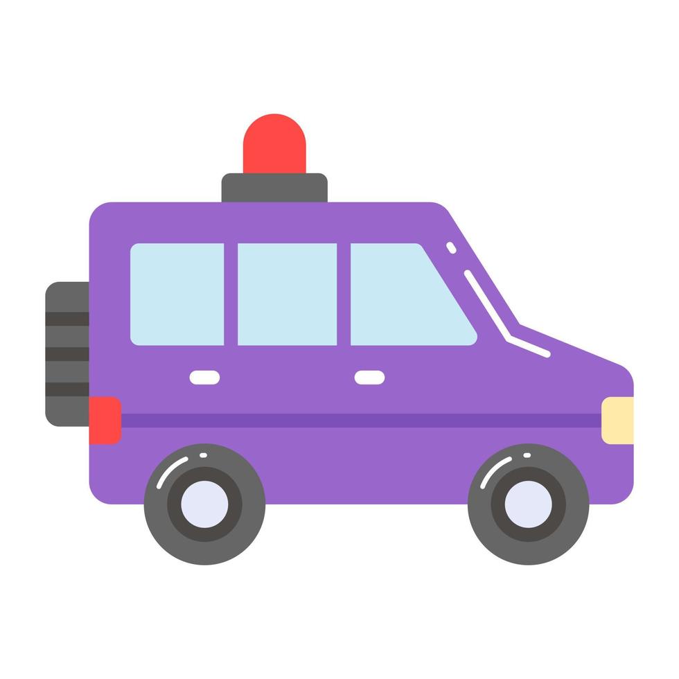Check this amazing design icon of police car in modern style, cop car vector