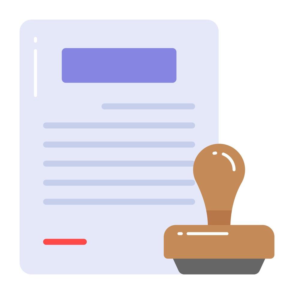Paper with stamp concept of legal document vector in trendy style