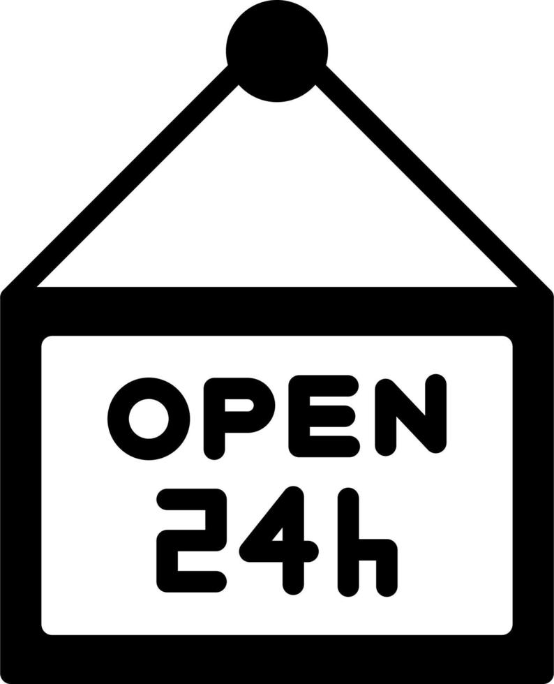 Open Shop 24 Hours Vector Icon